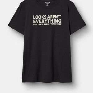 Torrid Black Tee with Bold Statement